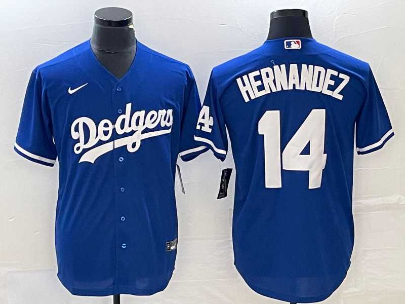 Men%27s Los Angeles Dodgers #14 Enrique Hernandez Blue Stitched Cool Base Nike Jersey->los angeles dodgers->MLB Jersey